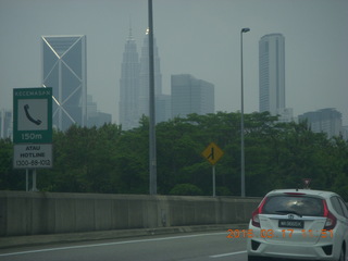 84 99h. Malaysia - Kuala Lumpur - drive back from hike - twin Petronas towers