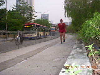 27 99j. Malaysia, Kuala Lumpur, Geo Hotel run - Adam running (tripod and timer)