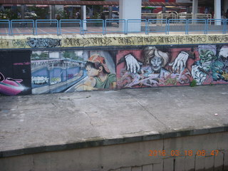 34 99j. Malaysia, Kuala Lumpur, Geo Hotel run - canal graffiti