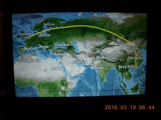 8 99k. flight to London - map
