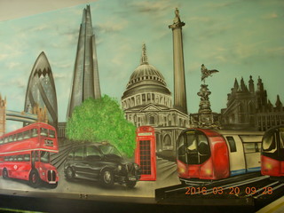 24 99l. London breakfast restaurant mural