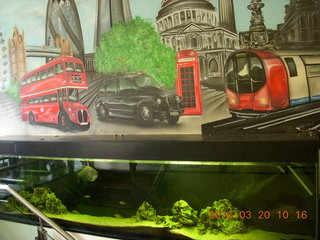 27 99l. London breakfast restaurant mural and fish