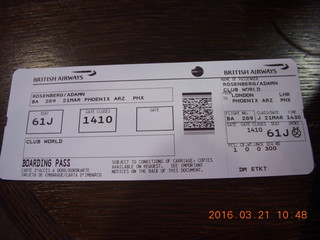 33 99m. airline boarding pass