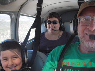 Young International airstrip flight - Matthew, Inez, and Adam