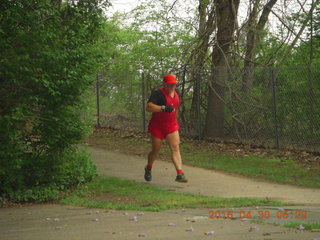 Crum Woods run - Adam running (tripod and timer)