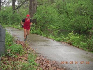 2956 9b1. Wissahickon Green Ribbon Trail run - Adam running