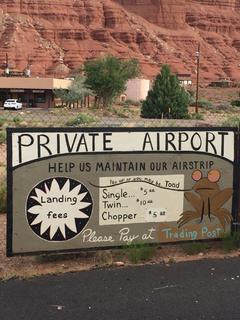 Doreen pic - Private Airport sign at Marble Canyon