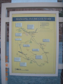 drive to ancient dwellings - Hanging Flume sign