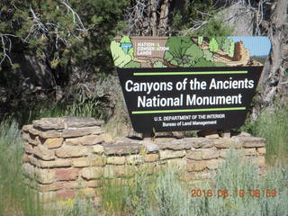 54 9ck. Canyon of the Ancients sign
