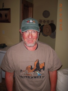 Adam with Hovenweep shirt and cap