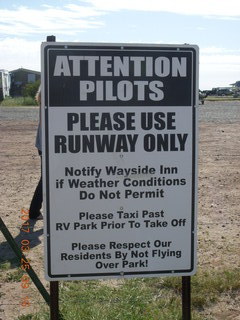 Alamo Lake runway sign