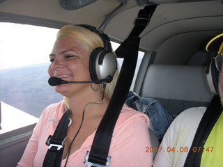 1686 9n8. Jerome's friend Tanya flying in N8377W