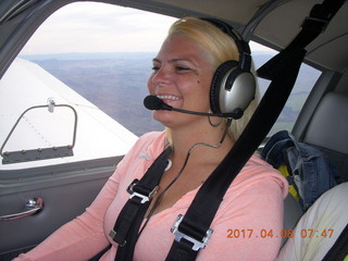 1687 9n8. Jerome's friend Tanya flying in N8377W