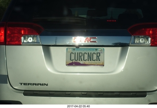 46 9nm. CURCNCR license plate