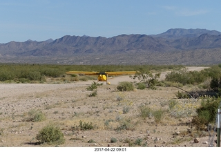 429 9nn. Alamo Lake - Larry's new yellow homebuilt airplane