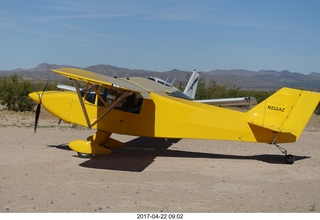 433 9nn. Alamo Lake - Larry's new yellow homebuilt airplane