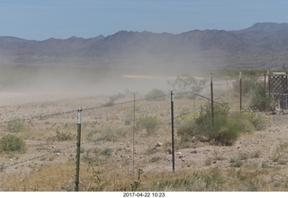 456 9nn. Alamo Lake - Wayside - Larry taking off in a cloud of dust