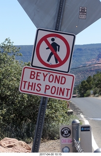 Sedona - No Pedestrians Beyond This Point sign