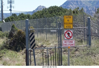 Sedona - No Pedestrians Beyond This Point sign