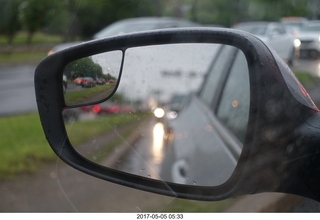 rear view of rainy Philadelphia