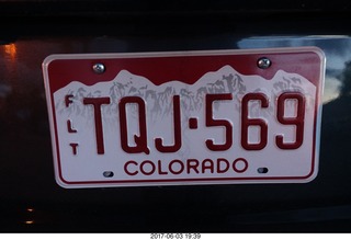 56 9q3. Colorado license plate