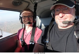 Dave Dotson and Adam flying in N8377W