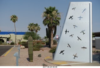 outside terminal at DVT with cut-out airplanes