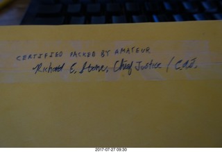 envelope from Craig Tovey pseudo-signed by Rick Stone