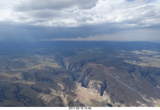 aerial - Book Cliffs - Desolation Canyon - clouds and rain