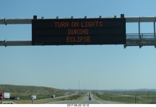 TURN ON LIGHTS DURING ECLIPSE sign