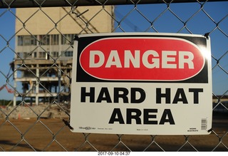 Northeast Philadelphia - Roosevelt Boulevard - old Nabisco / Kraft factory being torn down - DANGER - HARD HAT AREA