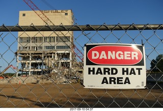 Northeast Philadelphia - Roosevelt Boulevard - old Nabisco / Kraft factory being torn down - DANGER - HARD HAT AREA