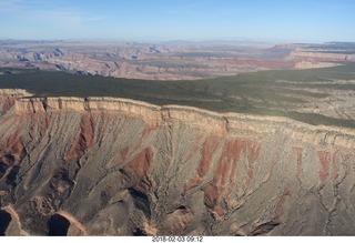 aerial - cloudy hazy Grand Canyon