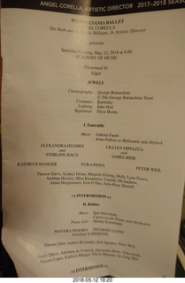 Academy of Music - Pennsylvania Ballet - program - Jewels