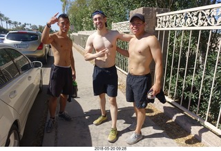 7 a01. NH2T hike - camelback cholla - Zee + Ricky-Bobby + Tito - three studs