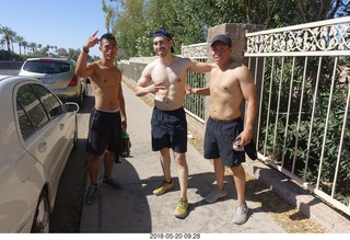 8 a01. NH2T hike - camelback cholla - Zee + Ricky-Bobby + Tito - three studs