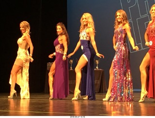 Mesa - International Physique League (IPL) show - prejudging . Alexandra Bezuyen (18) . Britt Farmer (20) . Callie Ronan (34) . Brittany Zawacki (40) . Elly Niezen (47) .