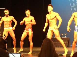 Mesa - International Physique League (IPL) show - main event . James Niezen (33) . Zyrian (Zee) Apurillo (41) .