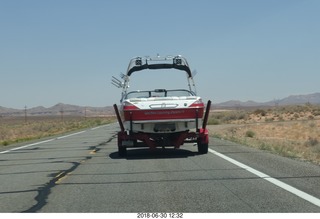 drive from scottsdale to gateway canyon - following a big boat