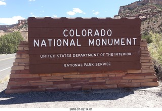 Colorado National Monument entrance sign