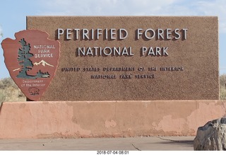 Petrified Forest National Park sign