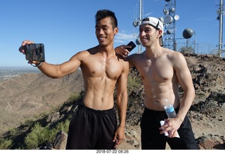 Camelback Cholla Trail hike NH2T - RickyBobby + Zyrian posing