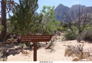 Las Vegas - Red Rock Canyon - thirteen mile drive - Pine Creek Canyon hike sign