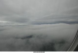 cool clouds flying into Detroit