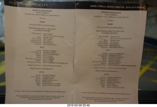 Academy of Music - Pennsylvania Ballet - Giselle program