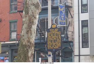 700 a0b. Philadelphia - historical stuff - Betsy Ross house - sign