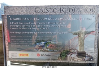 66 a0e. - Rio de Janeiro tour - Corcovado Mountain - Jesus Christ the Redeemer statue * - sign