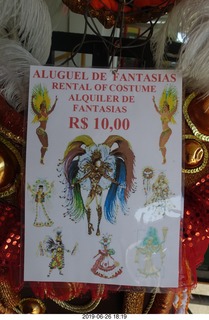 214 a0e. Rio de Janeiro - city tour - carnival costumes - sign