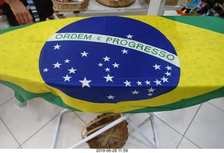 315 a0e. Rio de Janeiro - city tour Lapa Steps (Selarn's Staircase) - Brazil flag at souvenir shop