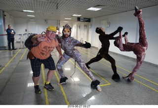 airline flights from Rio de Janeiro to Iguazu - cool actors in costumes